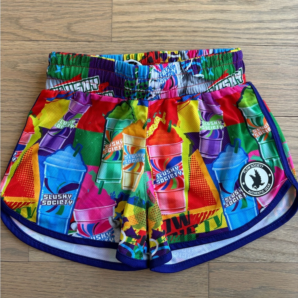 Flow Society (“Slushy Society” pattern)- girls shorts. Size Medium. Worn once!